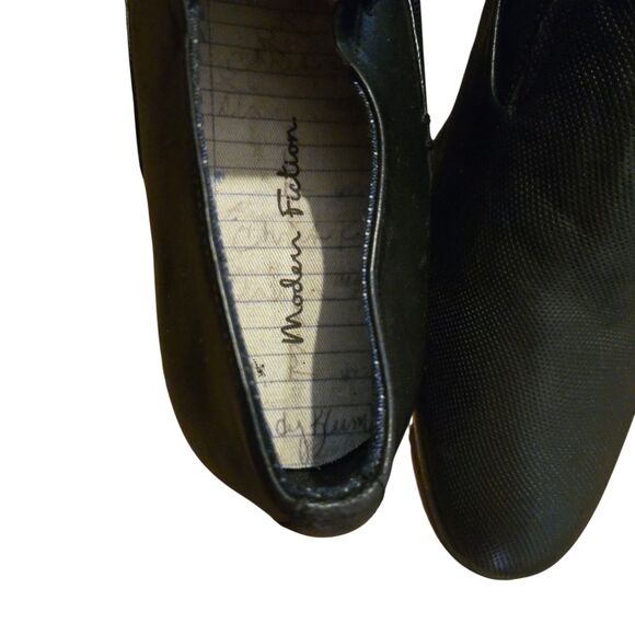 Modern Fiction Black Leather Oxfords Accent 11.5 Preppy Old Money Collegiate - Picture 3 of 13
